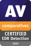 G DATA MXDR wurde von AV Comparatives ausgezeichnet Logo AV Comparatives, "Certified EDR Detection", 2025